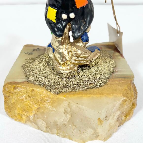 Ron Lee Clown with Balloons Figurine Gold Onyx Hand Painted Signed 1979 Early - Picture 14 of 16